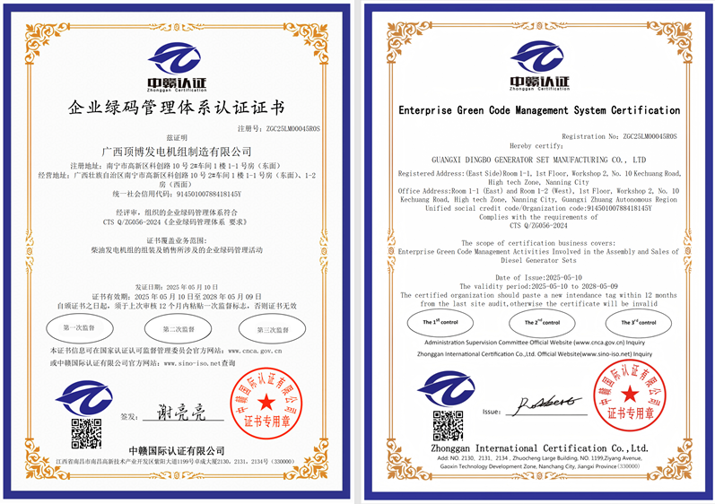 企業(yè)綠碼管理體系認(rèn)證證書